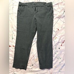 Houndstooth check ankle pants